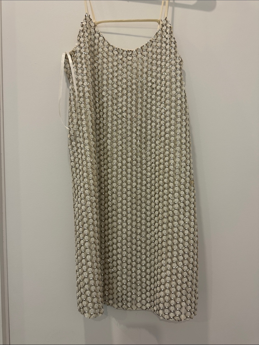 Parker Ivory Sequin Mesh Mini Dress